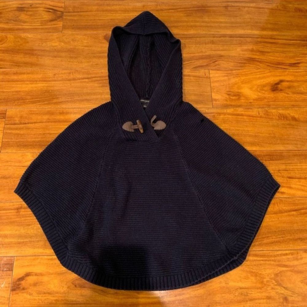Banana Republic Poncho Navy Cable Knit Small